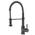 Aquacubic Cupc Spring Flexible Lead Free Brass Single Handle 360 degree Rotation Deck Mounted Pull Down Kitchen Faucet